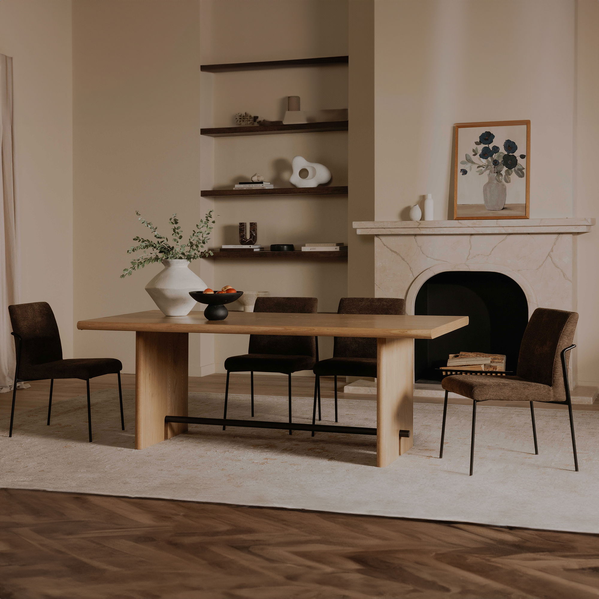 Danny Dining Chair Dark Brown Set Of Two, by Moe's Home, 18.7" width x 33.9" height x 23.6" depth View 8