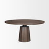 Swanson 60' Dark Brown Wood Round Pedestal Dining Table, by Mercana, 60" length x 60" width x 30" height thumbnail 4
