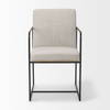 Stamford High-Back Dining Side Chair | Beige Linen with Black Metal, Dining Chair by Mercana, 25" length x 20.5" width x 36" height thumbnail 4