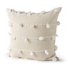 Erica 20x20 Cream With White Detail Pillow Cover, Decorative Pillow by Mercana, 20" length x 20" width x 0.2" height thumbnail 1