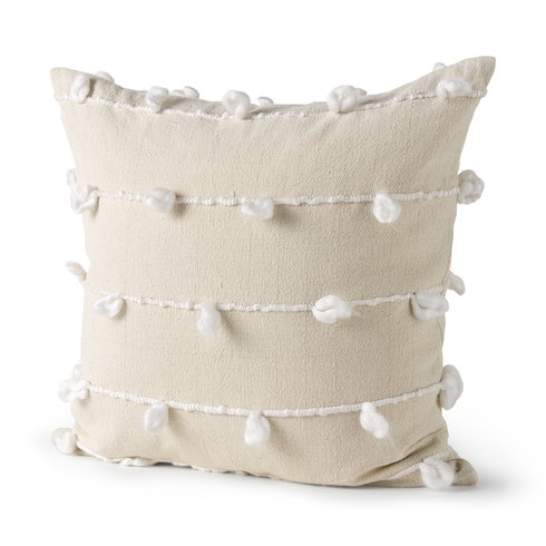 Erica 20x20 Cream With White Detail Pillow Cover