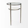 Felicity 15.8L X 15.8W X 22.5H Glass Top with White Marble Shelf and Antique Gold Base End/Side Table thumbnail 5