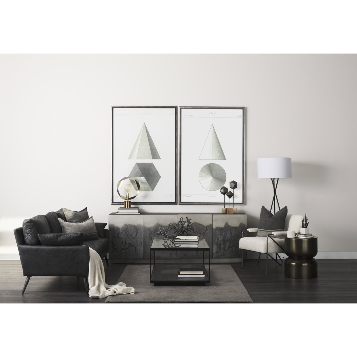 Vicunya Cream Fabric with Gun Metal Gray Metal Frame Accent Chair, by Mercana, 27.17" length x 30.71" width x 30.71" height View 5