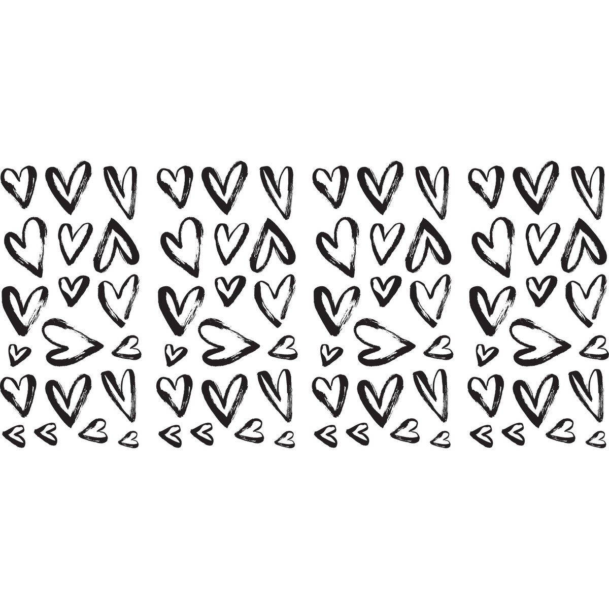 Sketchy Hearts Wall Decals, by York Wall, 1'4.8" length x 9" width x 1.32" depth