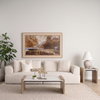 Athens   Light Brown Wood and White Marble Coffee Table, by Mercana, 48" length x 28" width x 16" height thumbnail 2