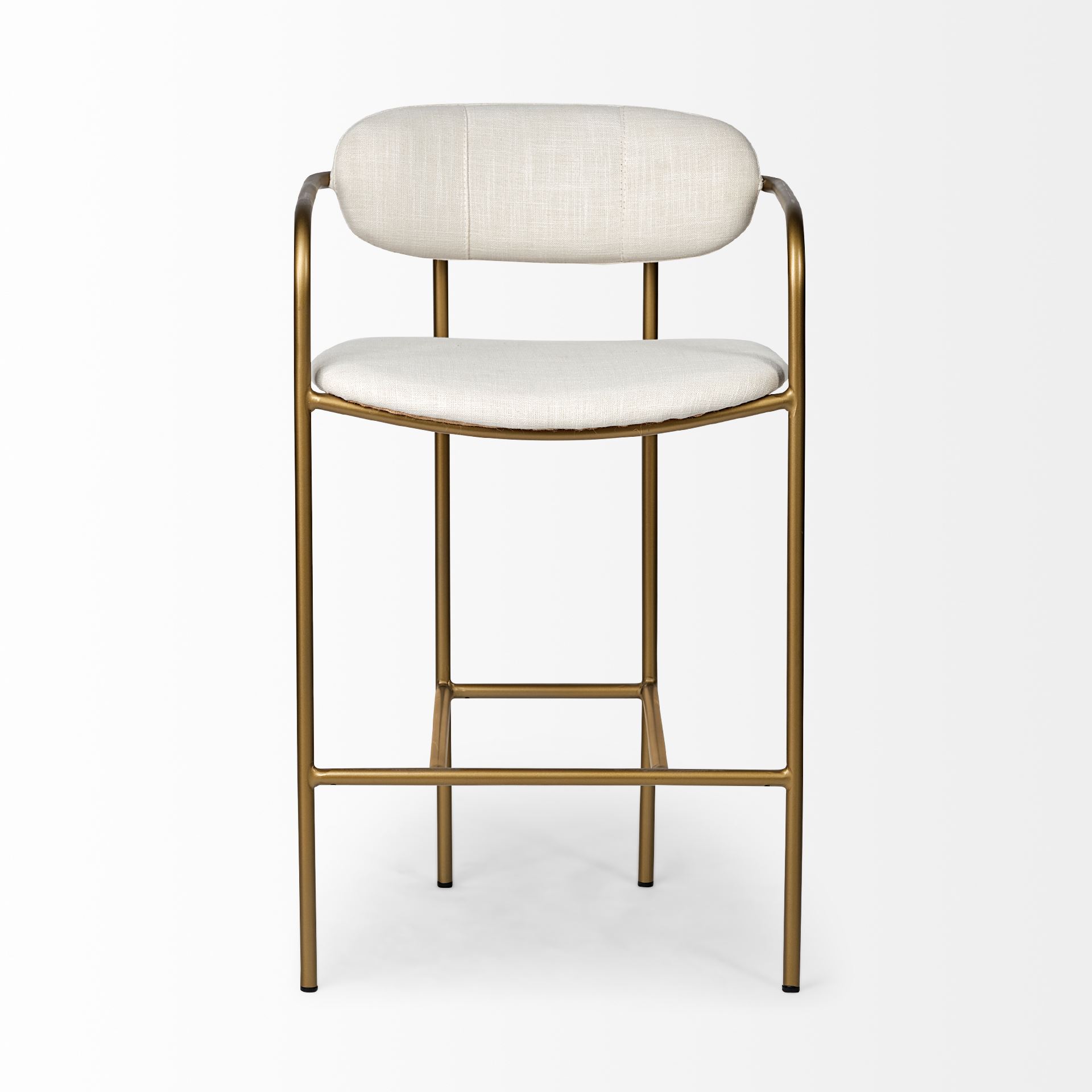 Parker  Cream Fabric Seat Gold Metal Counter Stool large image 