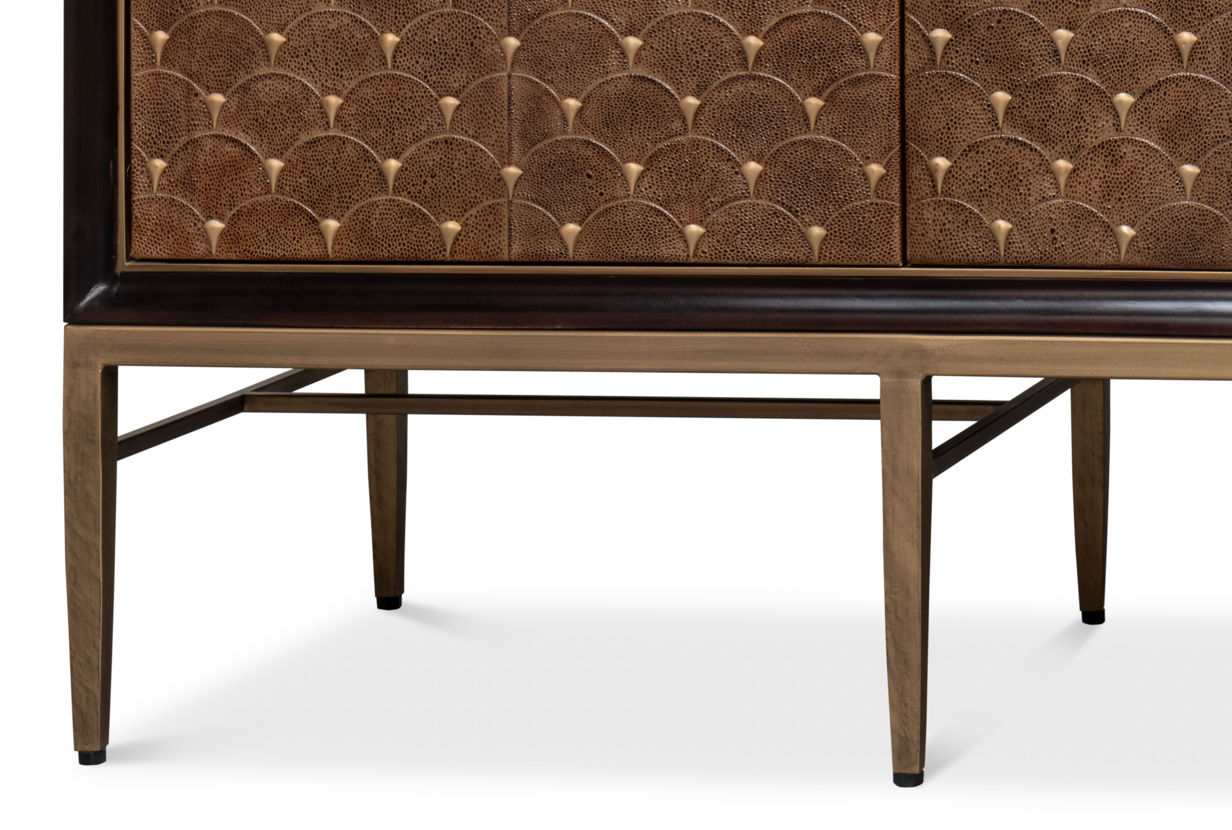Palisade Shagreen Credenza, Cabinets & Sideboard by Sarreid, 80" length x 19" width x 34" height View 6