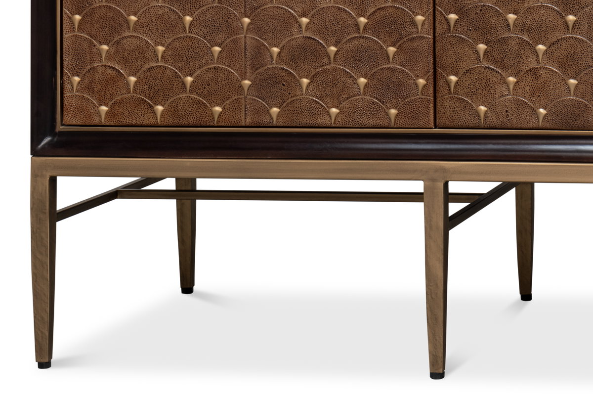 Palisade Shagreen Credenza, by Sarreid, 1'7" length x 6'8" width x 2'10" height View 6