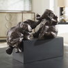 Playful Pachyderms Bronze Figurines, Figurines & Statue by Uttermost, 16" width x 12.25" height x 7.75" depth thumbnail 2