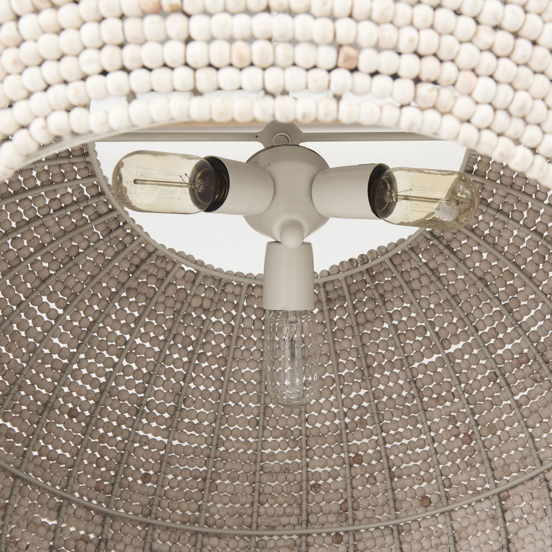 Theta 30.0 L x 30.0 W x 15.0 H White-Washed Beaded Chandelier large image 