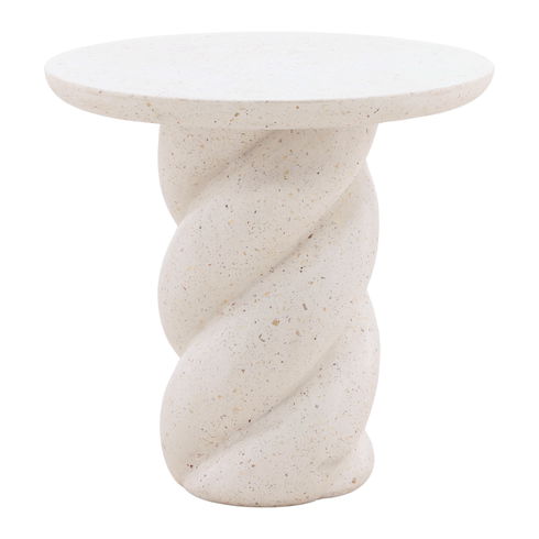 Nidia Outdoor End Table Ivory