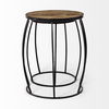 Clapp IV (Set of 2) 20L x 20W Brown Round Wood Top with Black Iron Frame Nesting Accent Tables thumbnail 5
