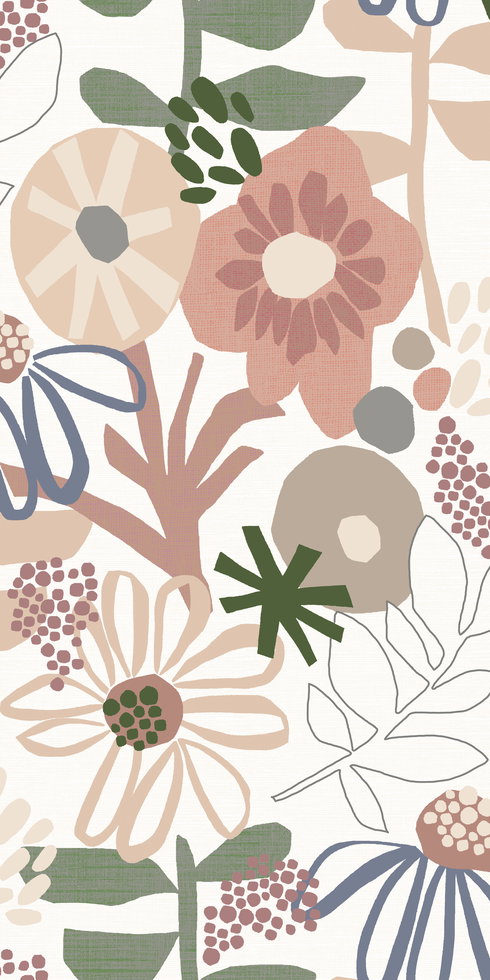 Desert Floral Pink Peel & Stick Wallpaper