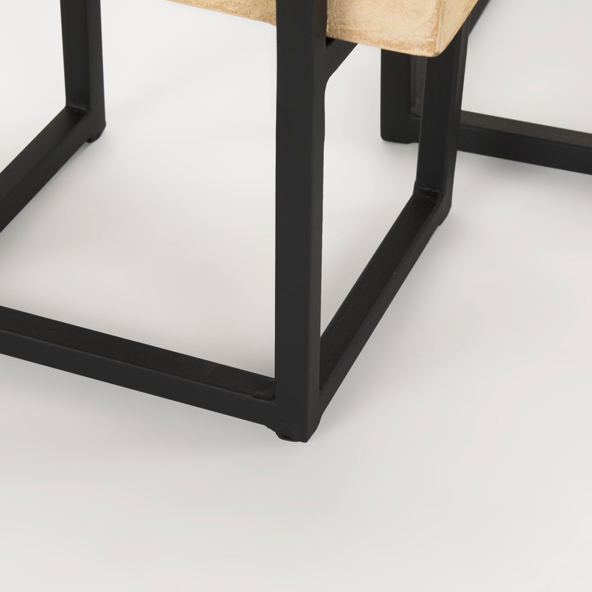 Jadine Set of 2  Beige Wood with Black Metal Arch Frames, Planter by Mercana, 15" length x 12" width x 29.5" height View 11