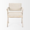 Topanga Open Back Dining Arm Chair | Cream Fabric with Blonde Wooden, Dining Chair by Mercana, 23" length x 23.25" width x 31.89" height thumbnail 4