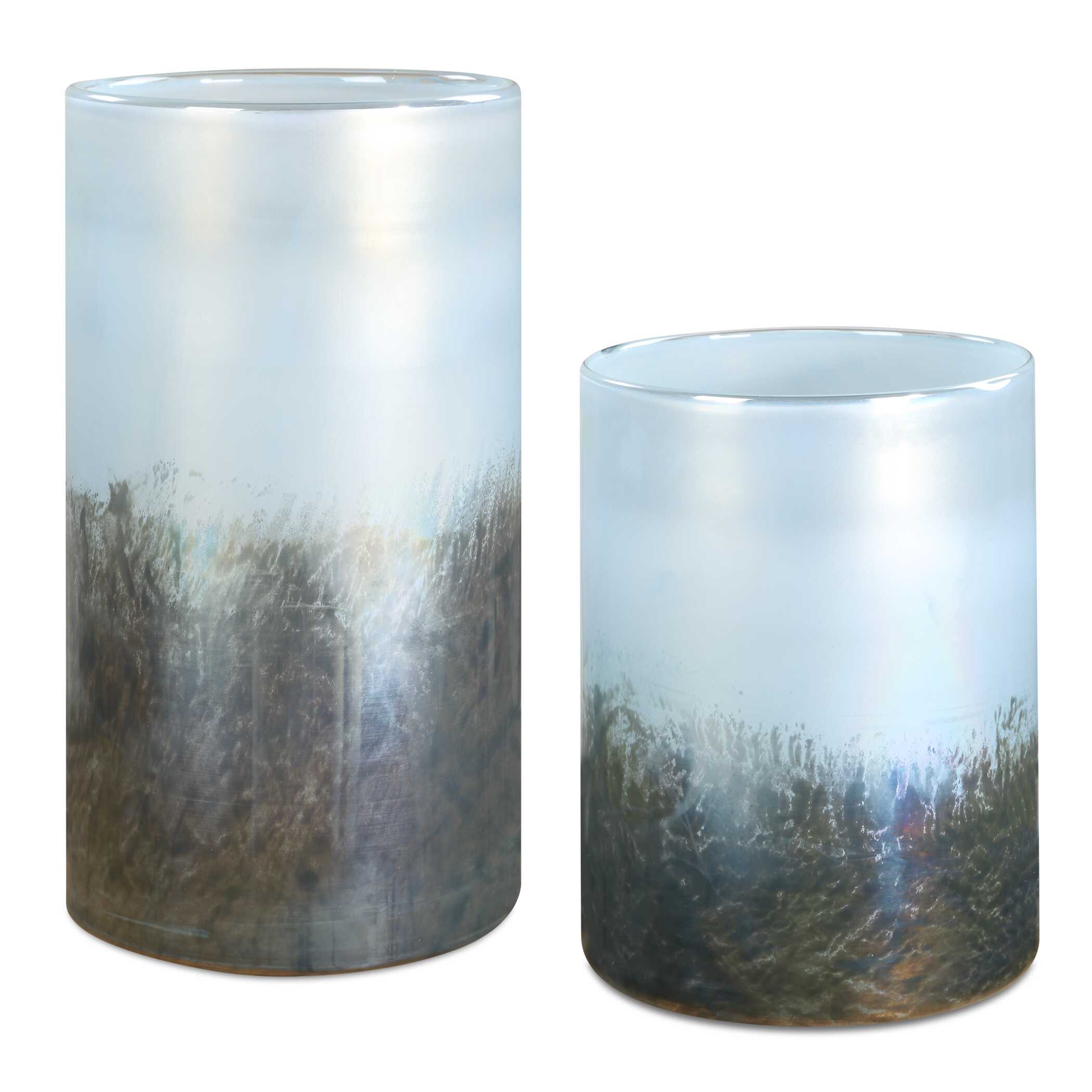 Midnight Mist Cylindrical Vases Set/2, Decorative by Uttermost, 5.5" width x 9.75" height x 5.5" depth View 1