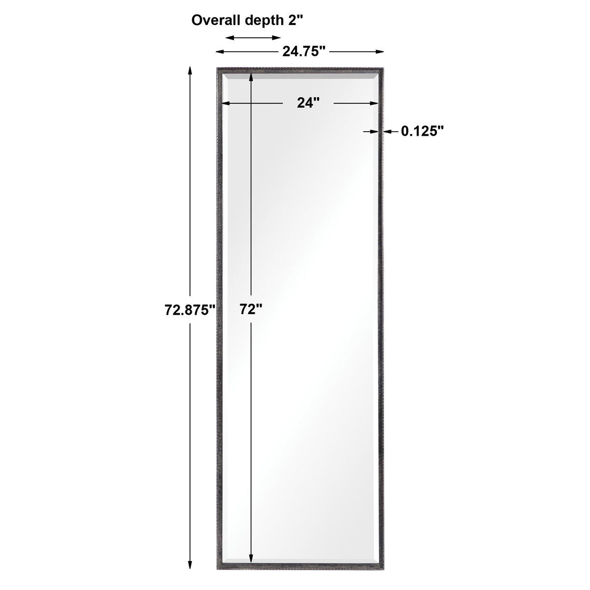Callan Dressing / Leaner Mirror, by Uttermost, 24.75" width x 72.87" height x 2" depth View 3
