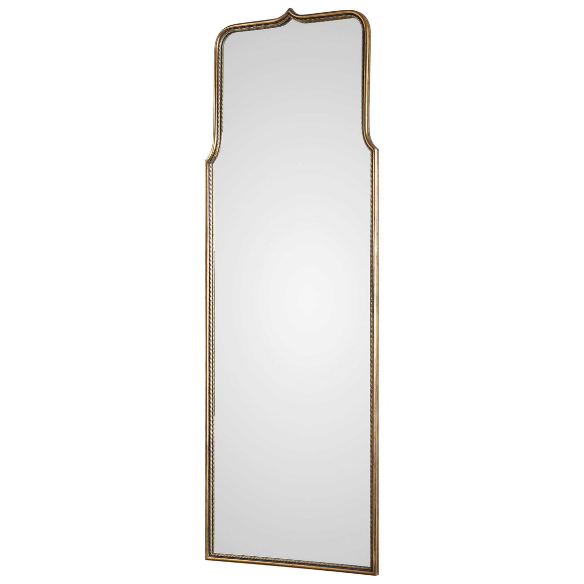 Adelasia Antiqued Gold Mirror, by Uttermost, 2' width x 5'8.62" height x 1" depth View 4