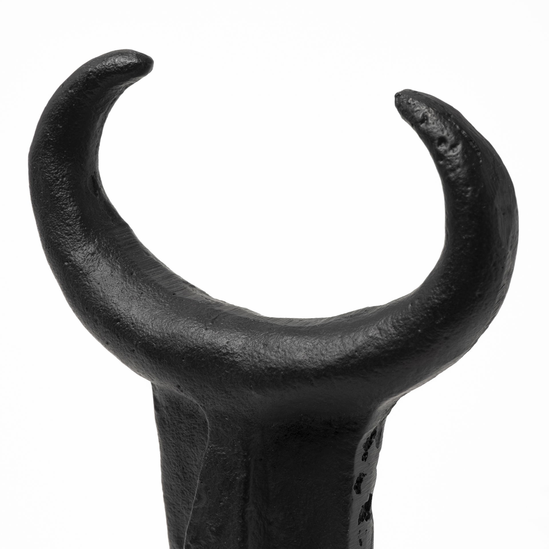 Caleb 4L x 5W Black Metal Tribal Figurine large image 