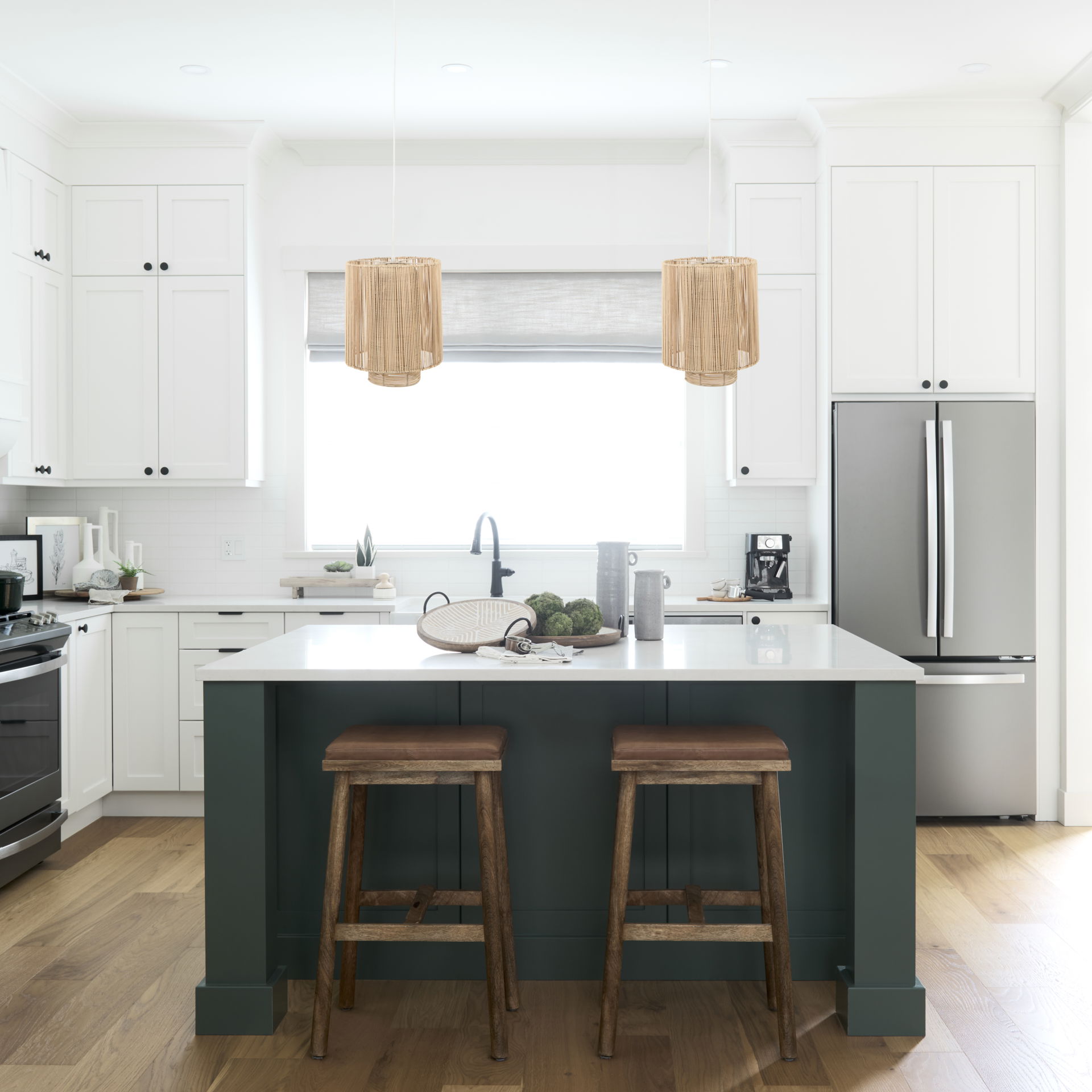 Aviario 14.2 L x 14.2 W x 14.2 H Natural Cane Cylindrical Pendant Light, by Mercana, 12.25" length x 12.25" width x 14.75" height View 2