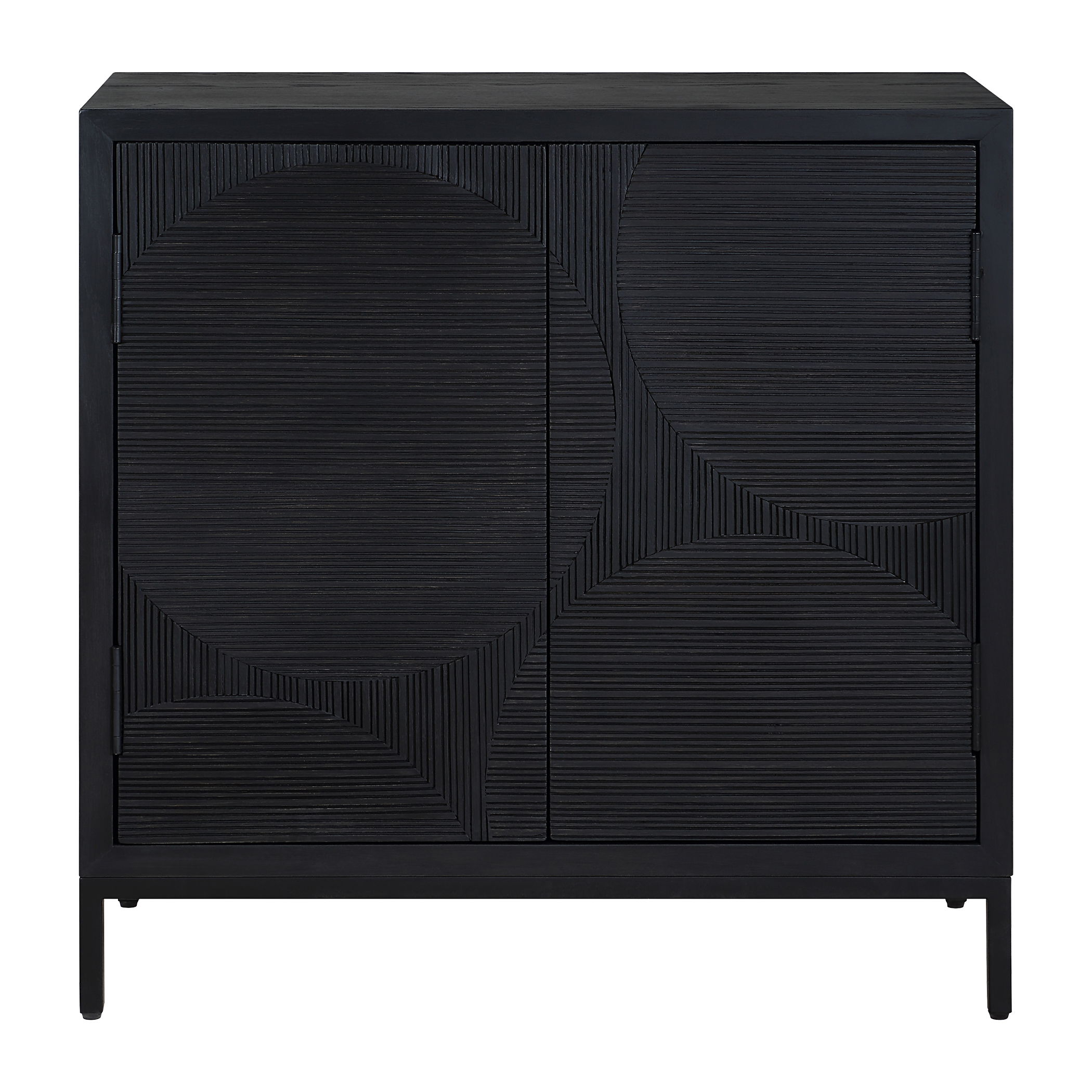 Beswick Black 2 Door Cabinet, Furniture by Uttermost, 31.5" width x 31.87" height x 14.87" depth View 1