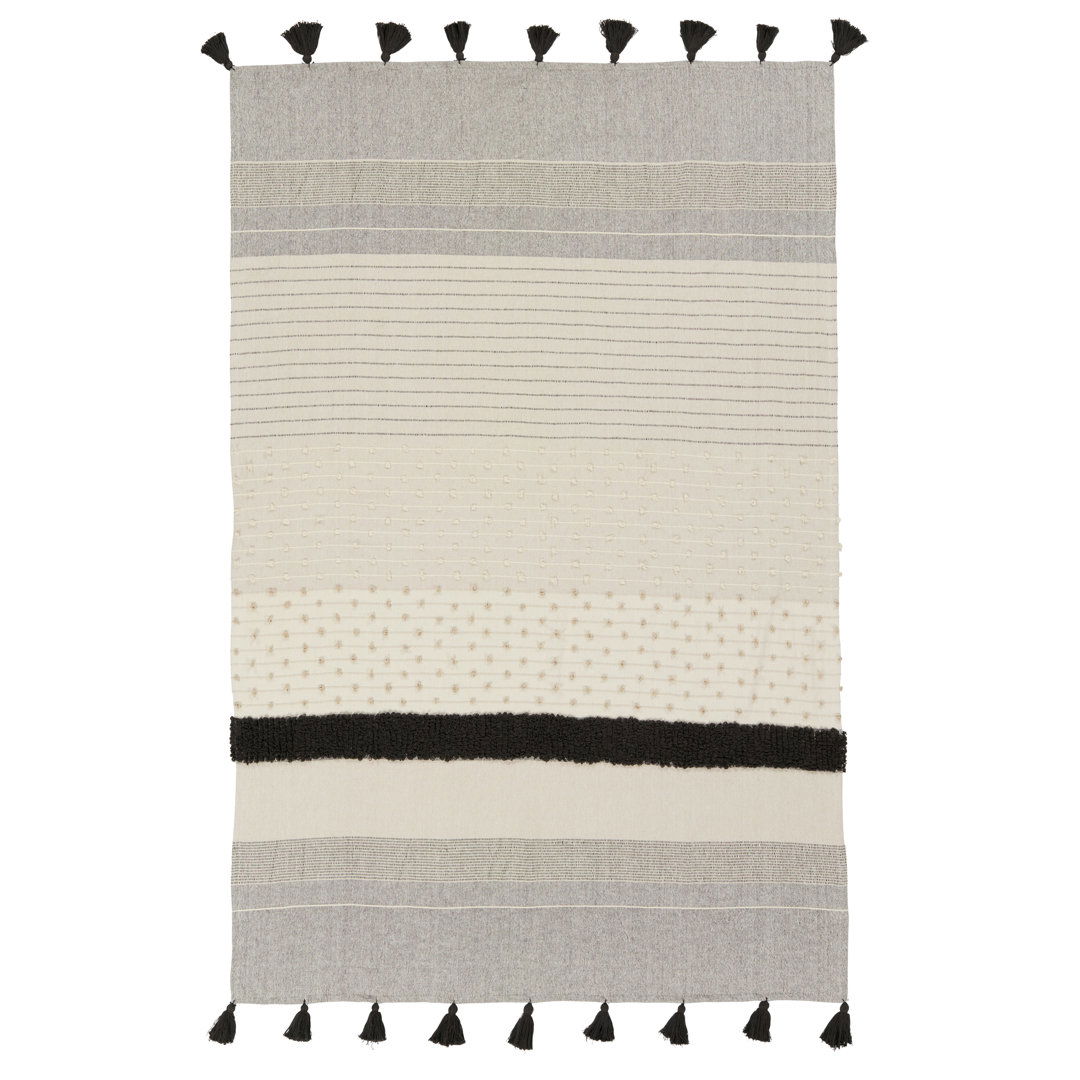 Montes Striped Gray/ Ivory Throw large image 