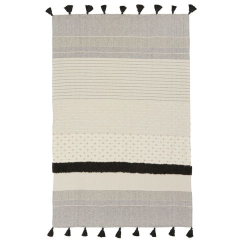 Montes Striped Gray/ Ivory Throw