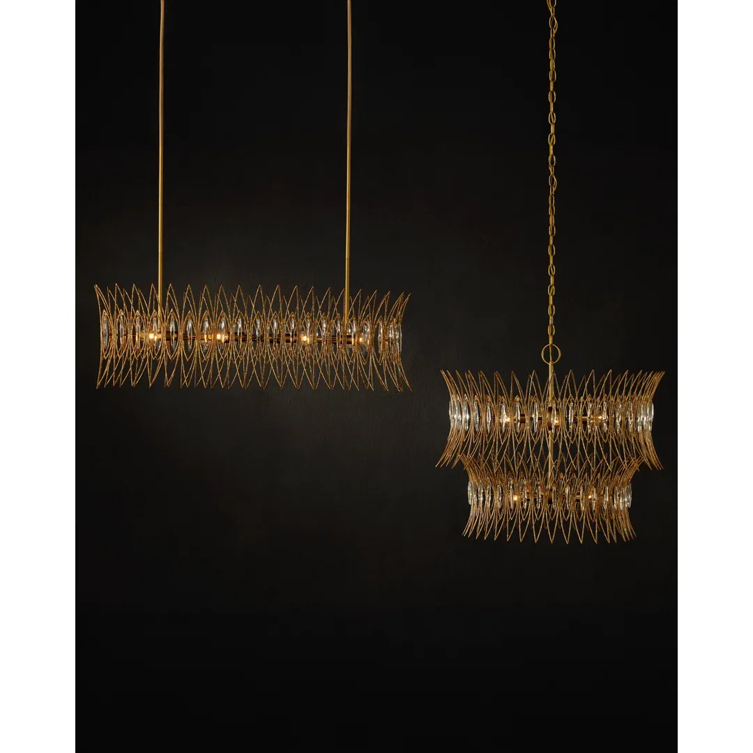Marquise 8 - Light Chandelier, by Currey and Company, 40" width x 16.75" height x 17.5" depth View 2