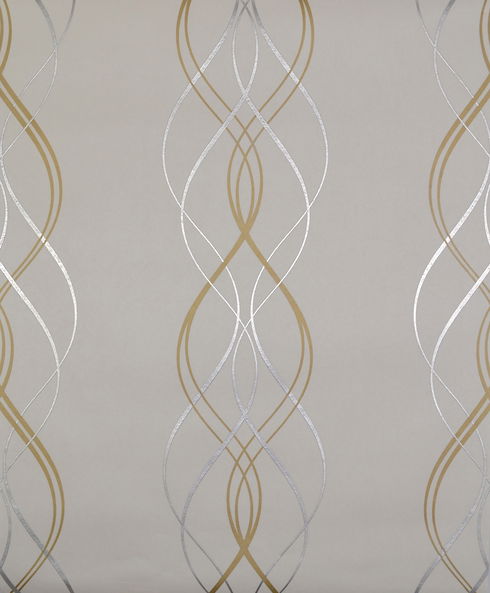 Aurora Gold & Pearl Wallpaper