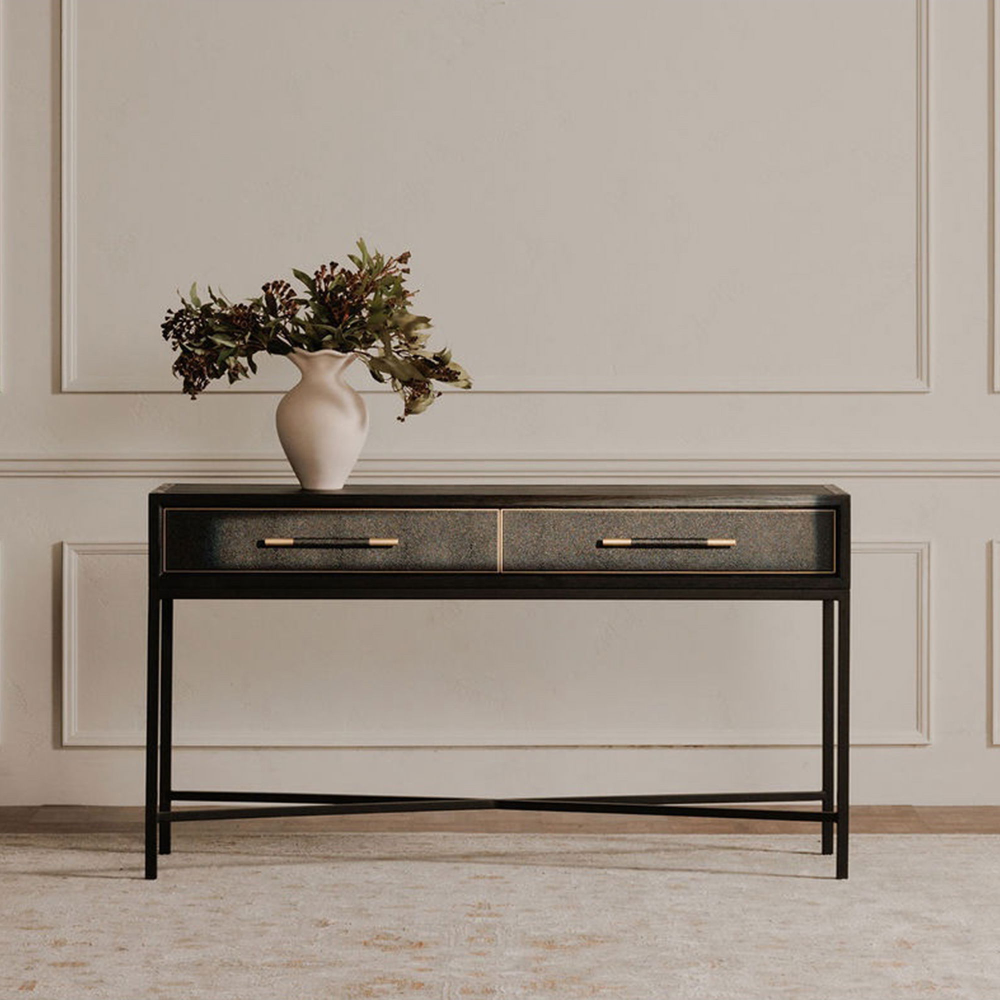 Mako Console Table Black, by Moe's Home, 59.06" width x 32.28" height x 15.75" depth View 7