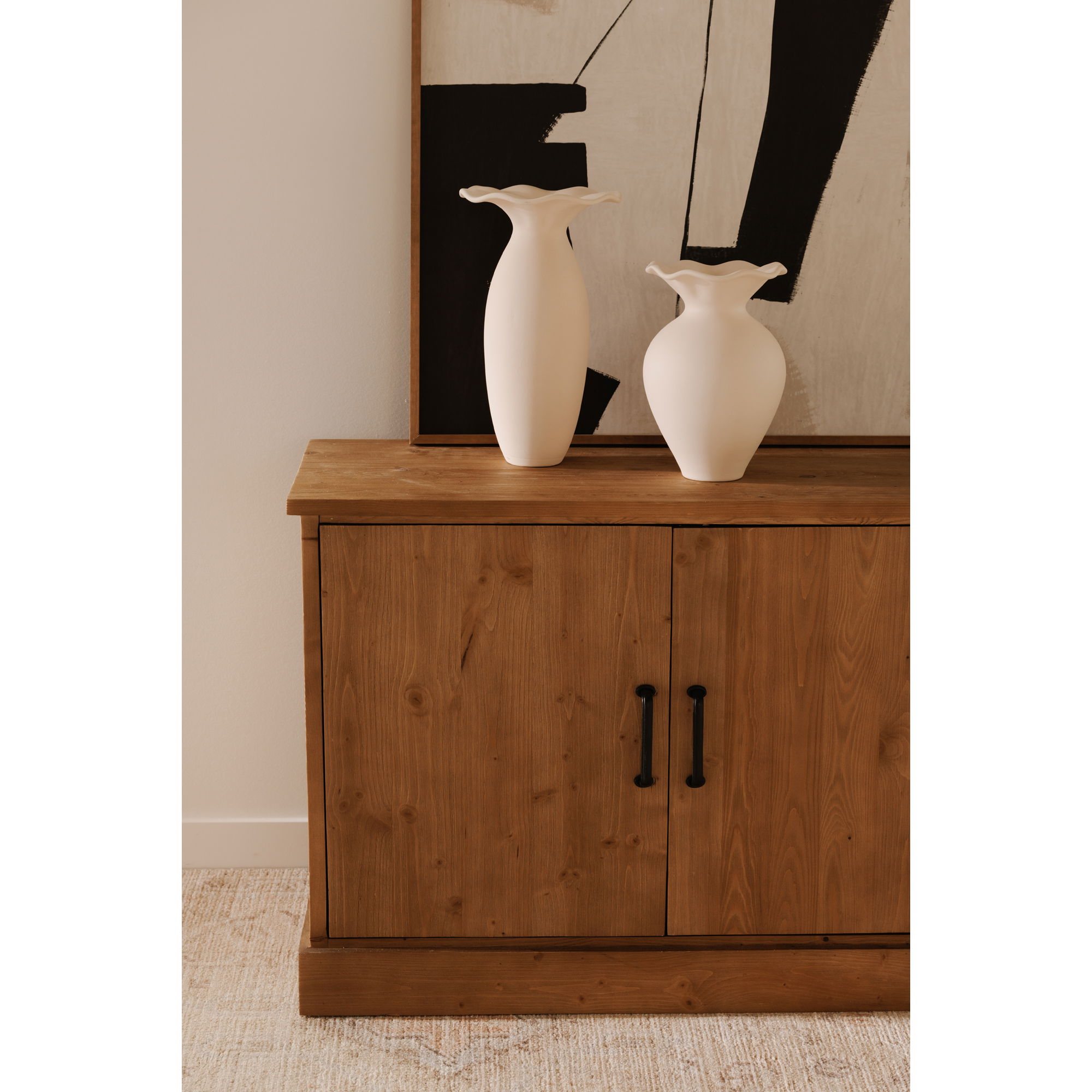 Tade 4 Door Sideboard Honey Pine large image 