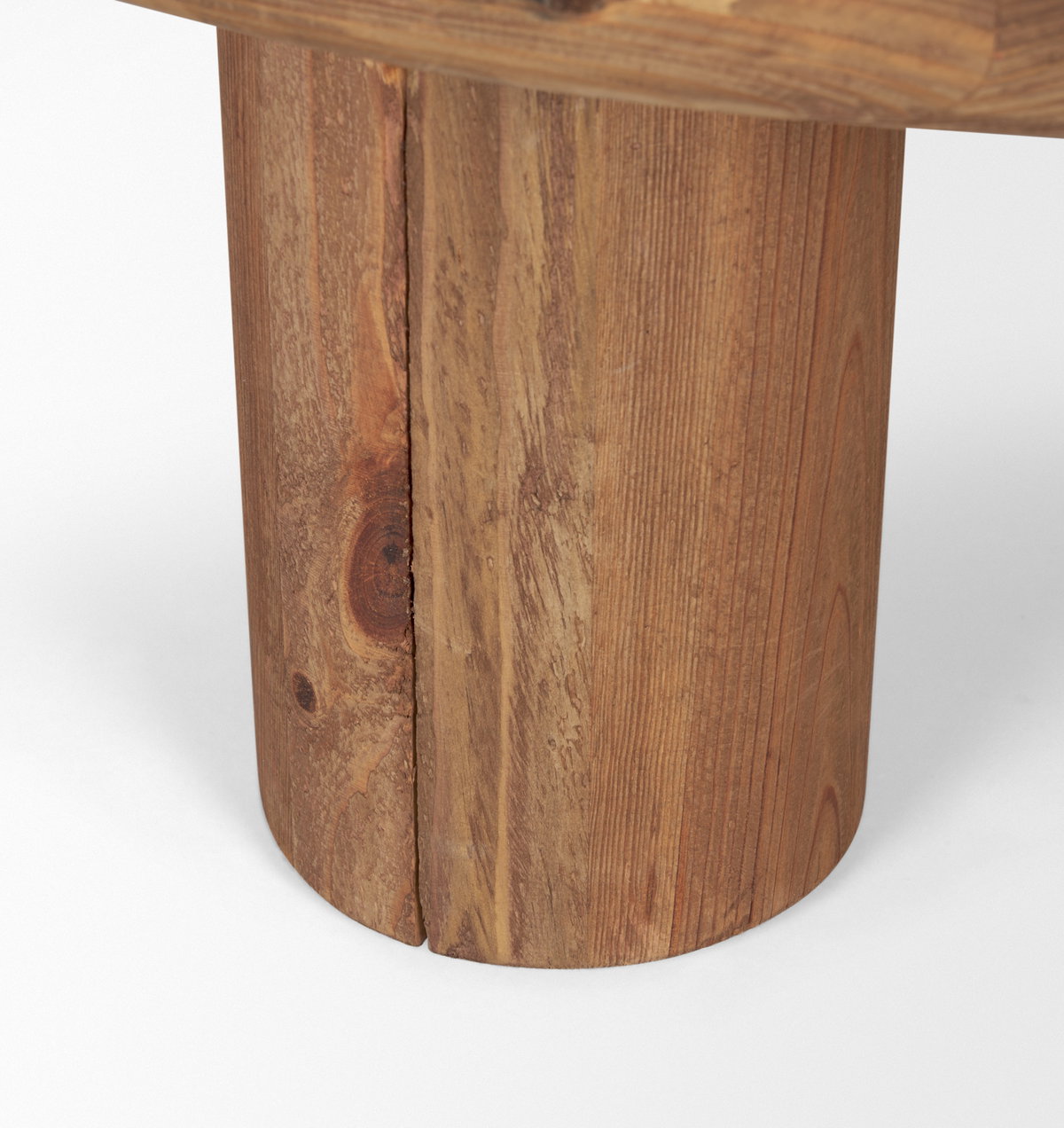 Tucson Natural Wood with Round Black Oak Top Coffee Table, by Mercana, 35.5" length x 35.5" width x 14" height View 10