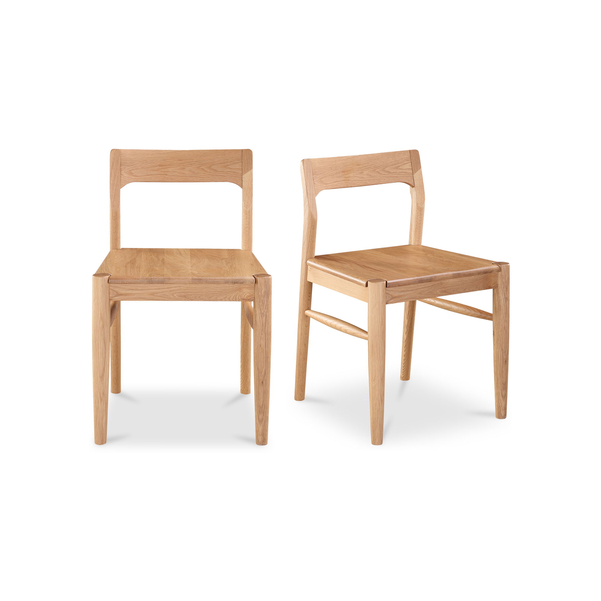 Owing Dining Chair Natural Oak - Set Of Two, by Moe's Home, 19.5" width x 30" height x 20" depth View 1