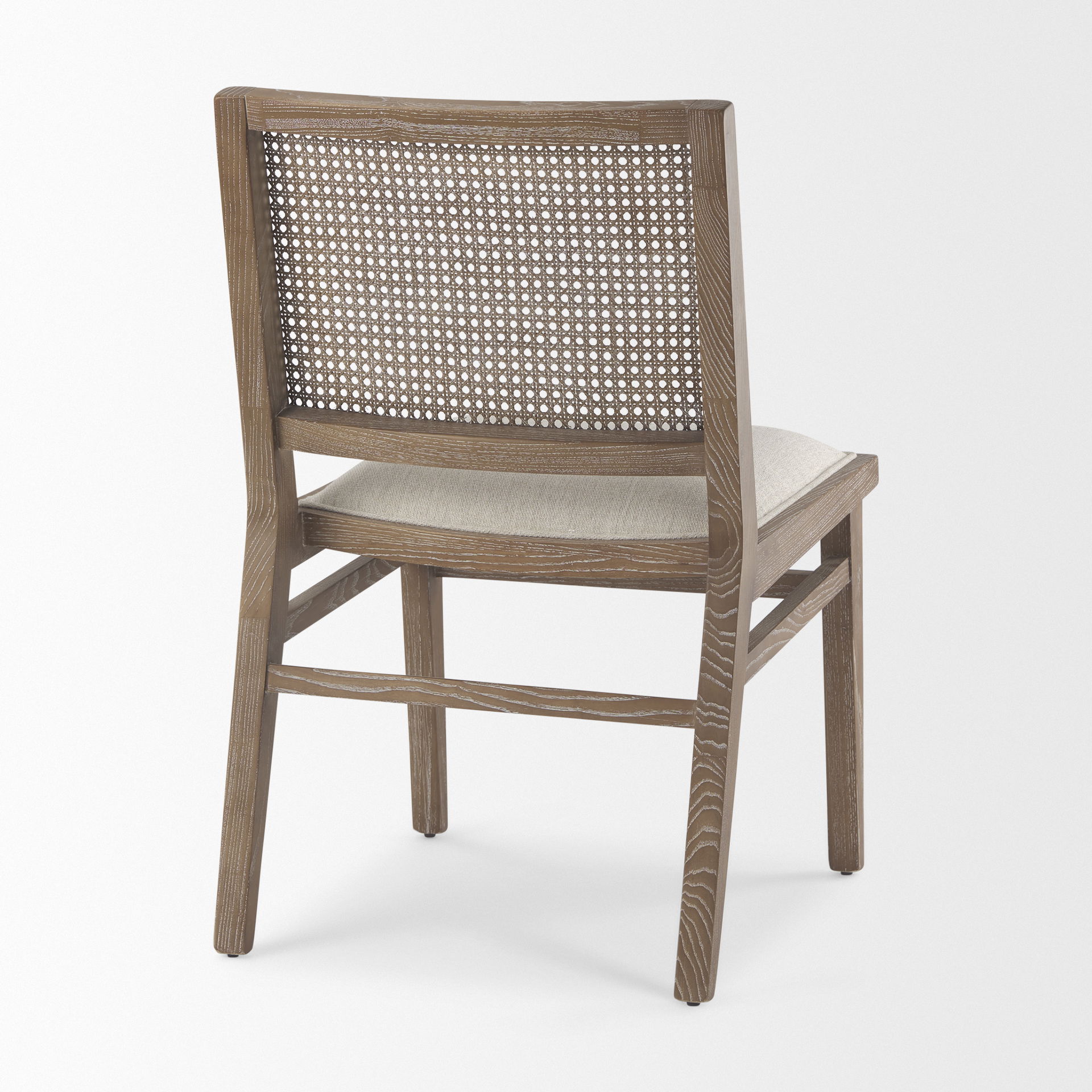 Wynn  Cream Upholstered Fabric with Brown Wood Dining Chair large image 