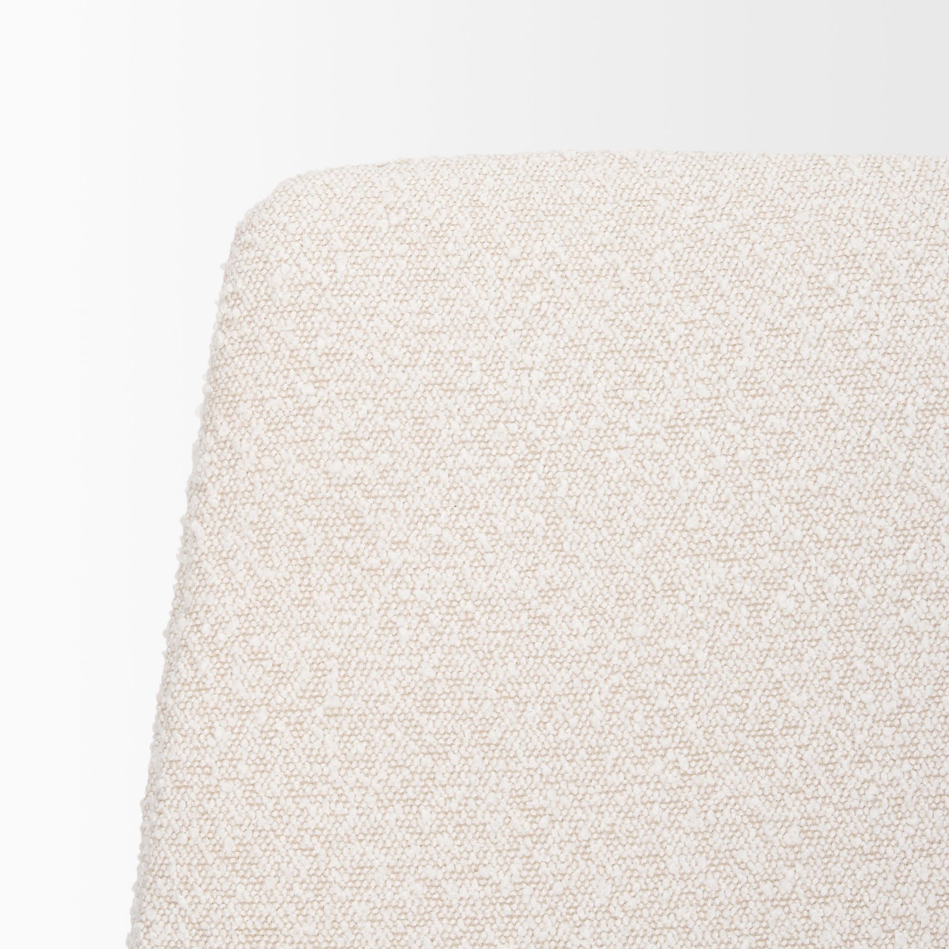 Eve Dining Chair with Cream Boucle Fabric & Matte Black Metal, by Mercana, 24.5" length x 19.5" width x 33.5" height View 9