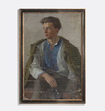 Online Designer Combined Living/Dining Young Man Framed Reproduction Wall Art Print