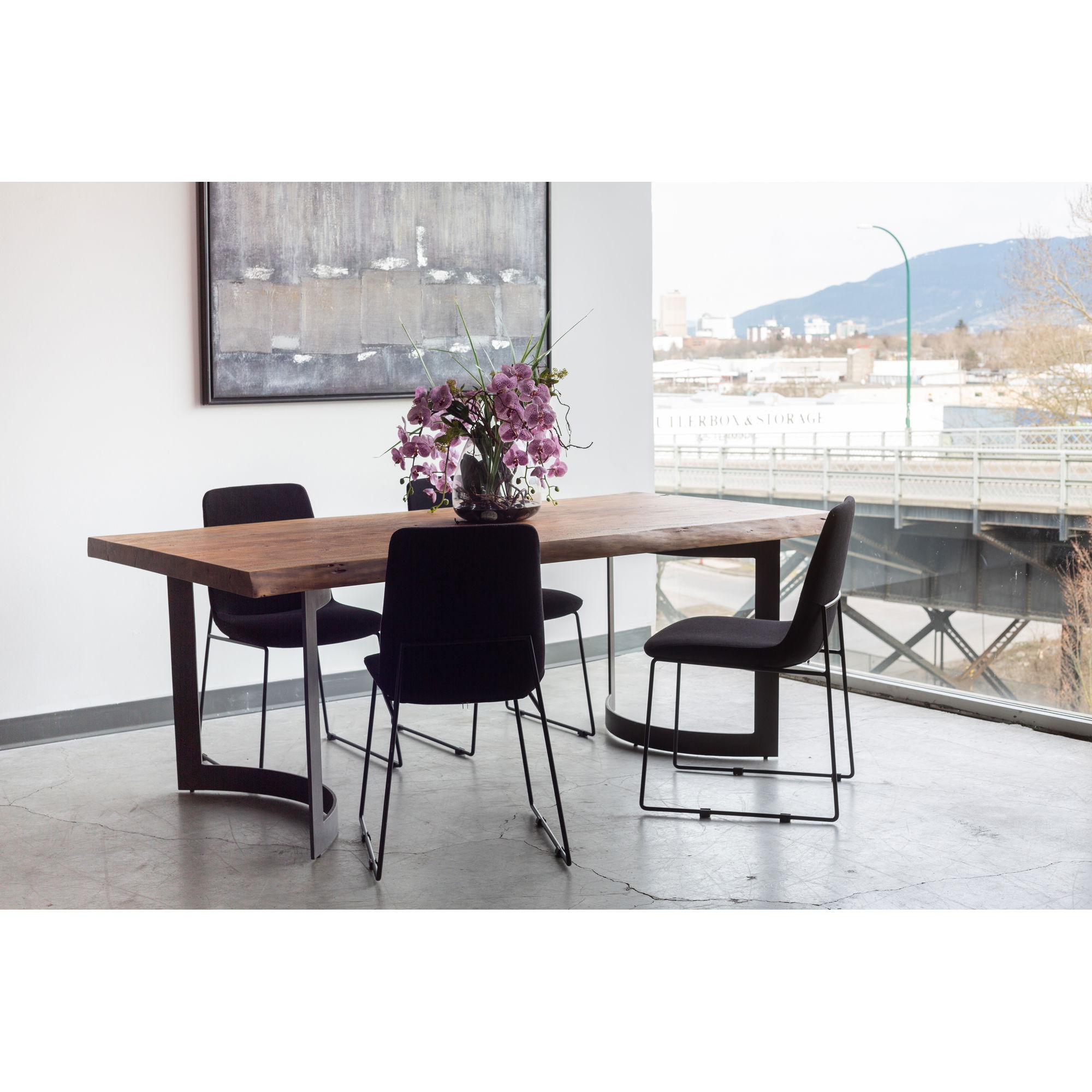 Bent Dining Table Extra Small Brown, by Moe's Home, 78" width x 29.5" height x 40" depth View 6