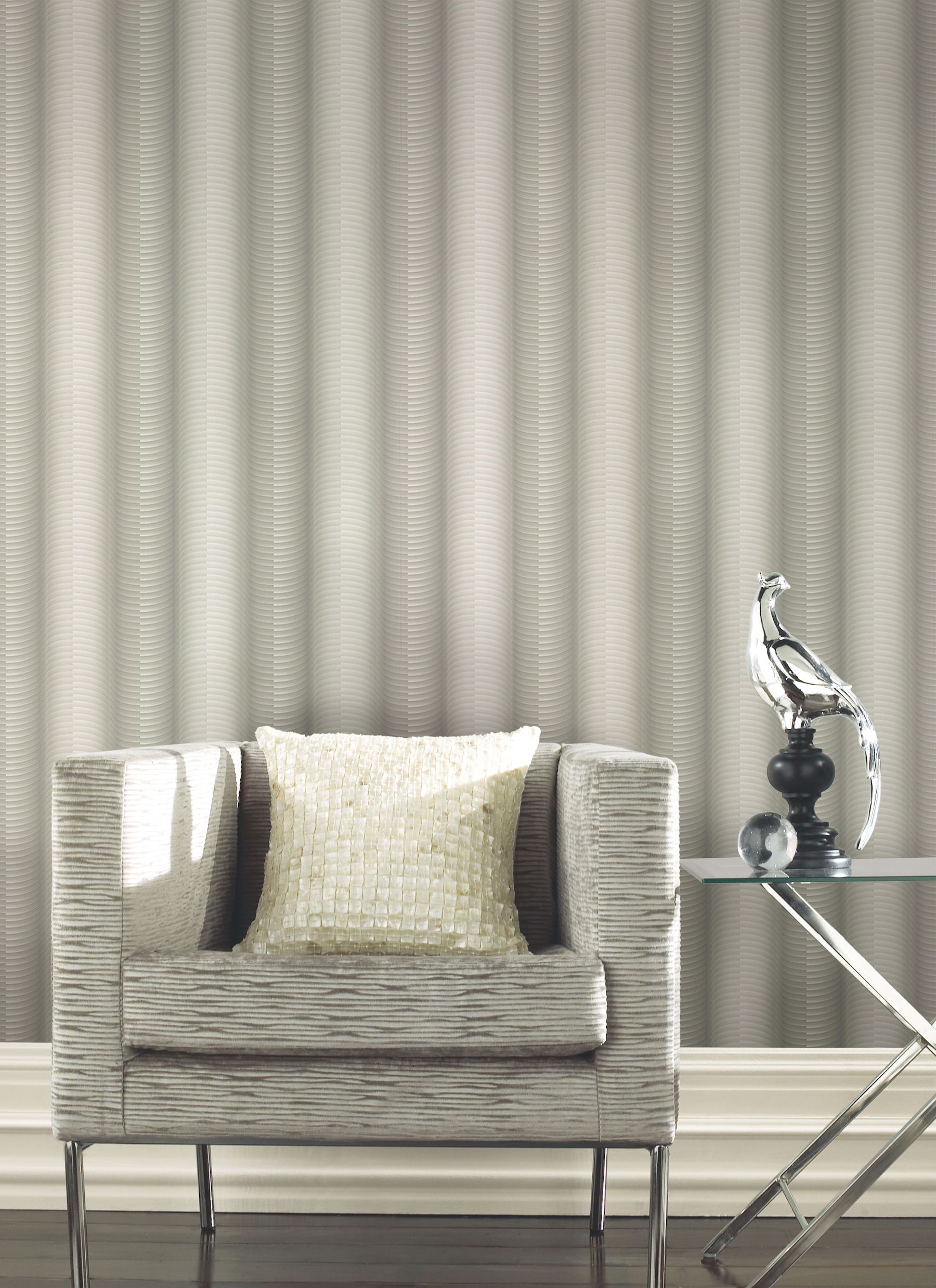 Ebb & Flow Grey Metallic Wallpaper large image 