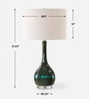 Essex Green Glass Table Lamp, by Uttermost, 1'3" width x 2'3.25" height x 1'3" depth thumbnail 3