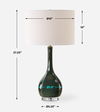 Essex Green Glass Table Lamp, by Uttermost, 15" width x 27.25" height x 15" depth thumbnail 3