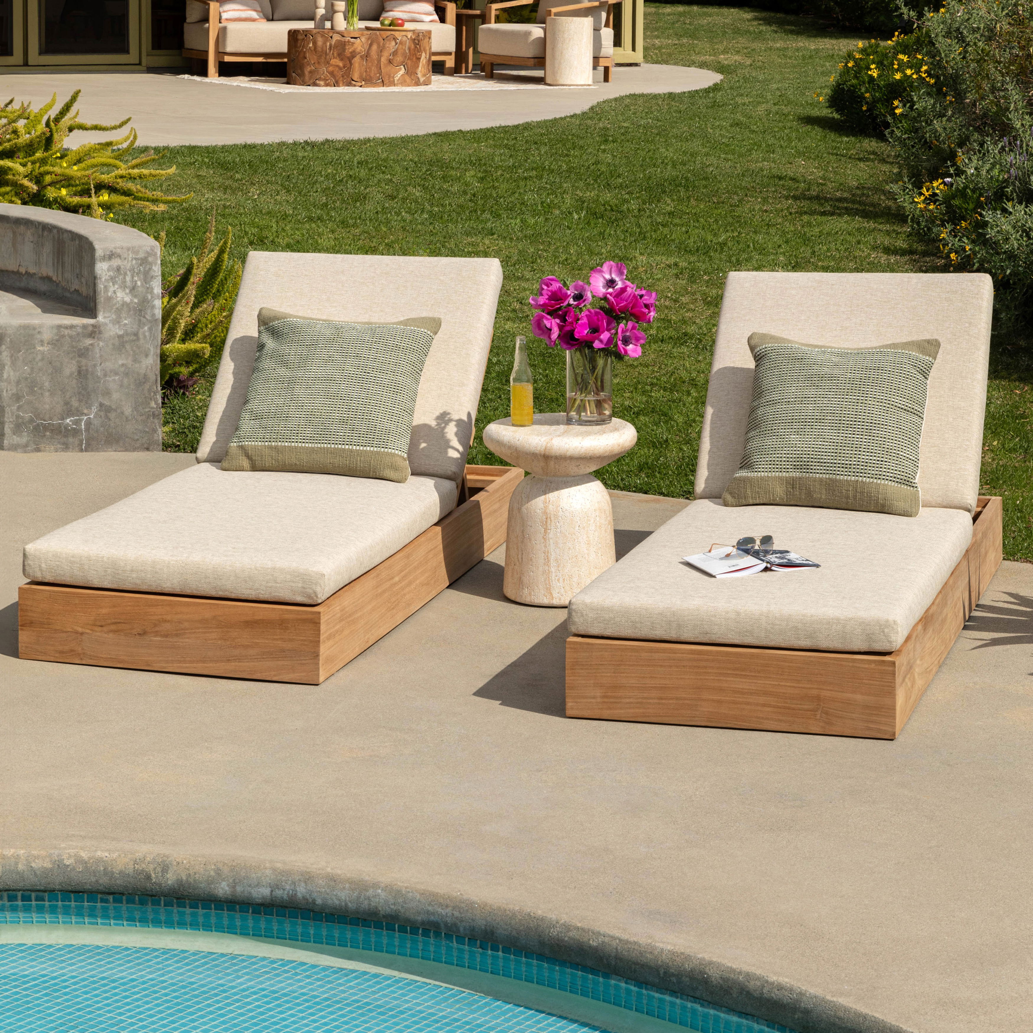 Darlene Outdoor Chaise Sand large image 