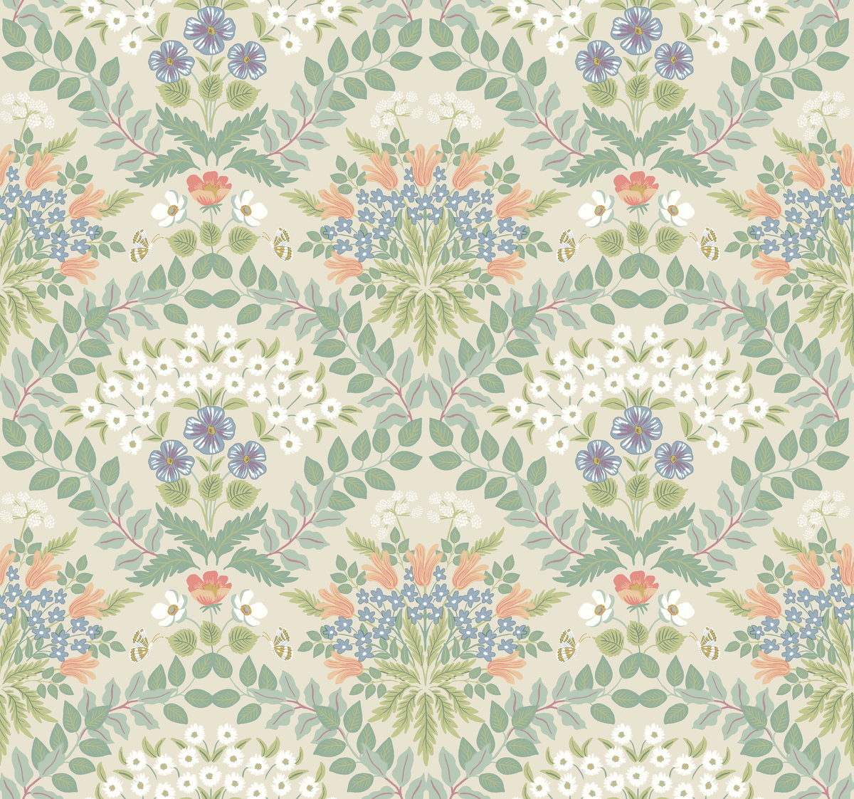 Bramble Beige & Green Wallpaper, by York Wall, 27' length x 2'3" width x 0.02" depth