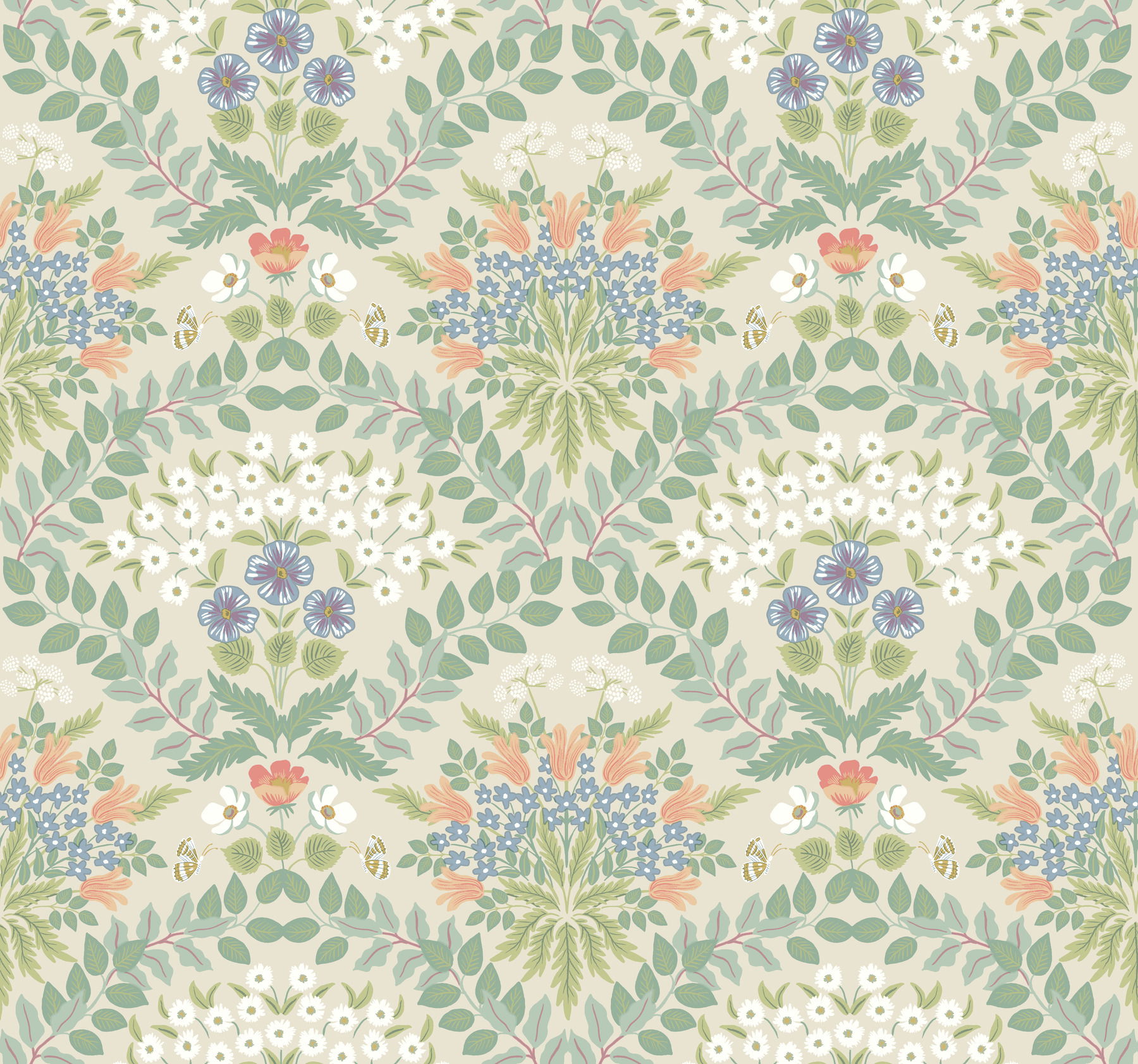 Bramble Beige & Green Wallpaper large image 