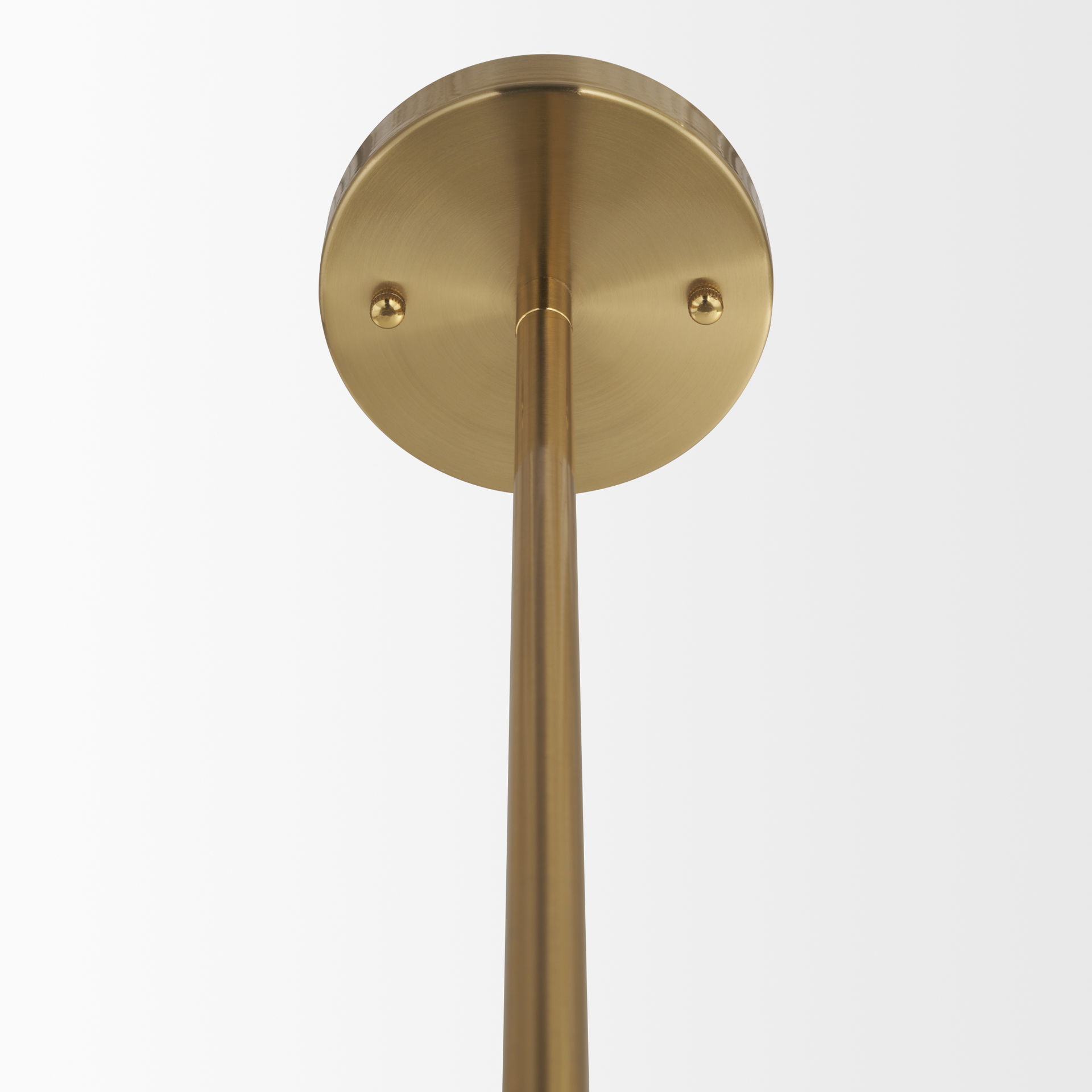 Cybill Brushed Brass with White Metal Shade 1-Light Wall Pendant, by Mercana, 12.6" length x 12.6" width x 53.94" height View 7