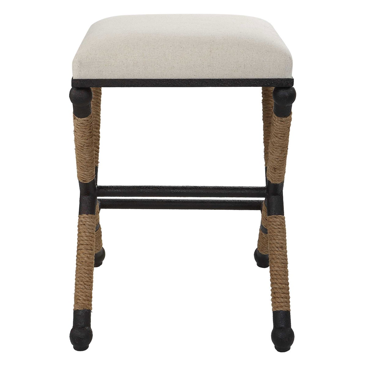 Firth Rustic Oatmeal Counter Stool, Counter & Bar Stool by Uttermost, 18.75" width x 27.62" height x 18.75" depth View 5
