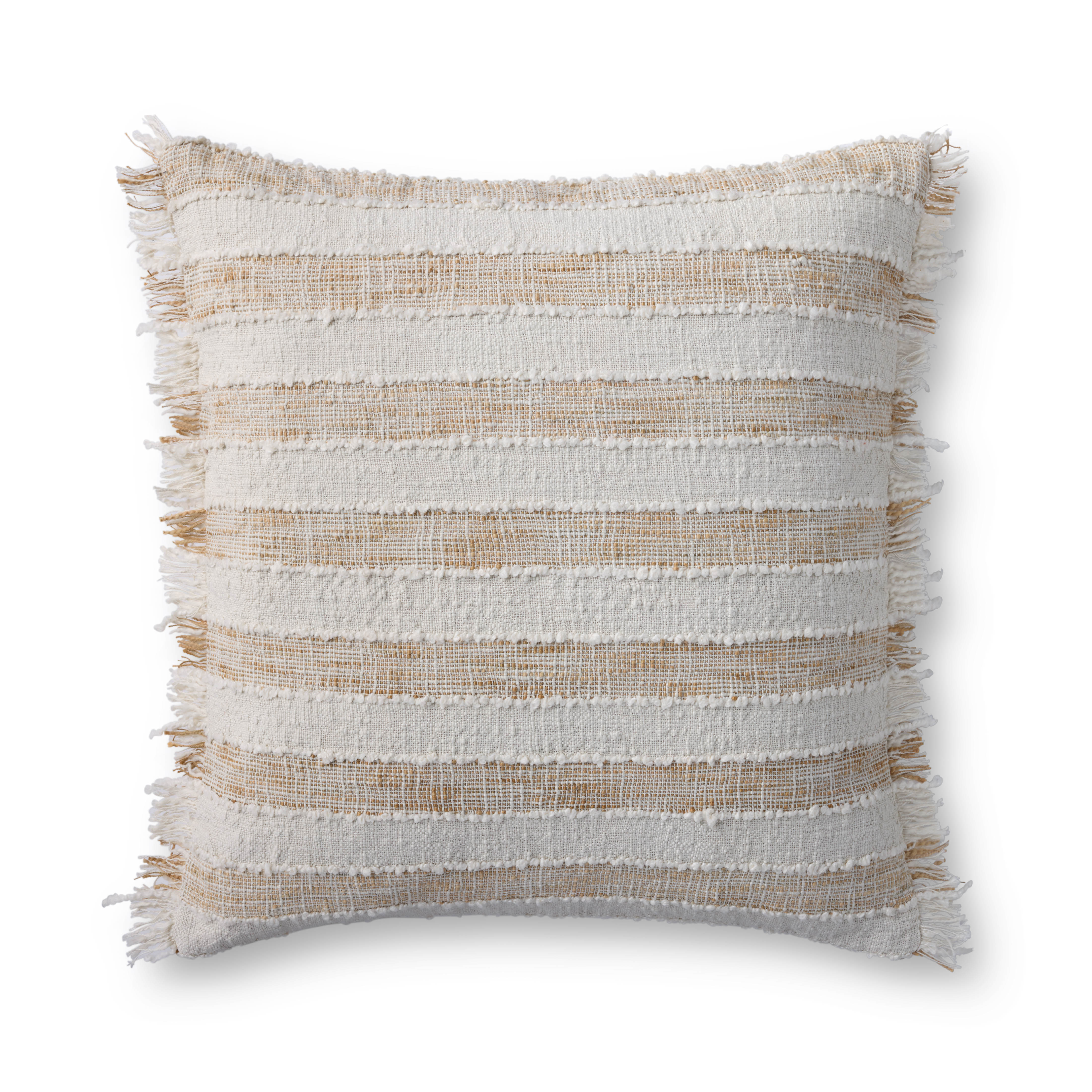 Loloi Beige Pillow, Decorative Pillow, 22" length x 22" width View 1
