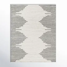Online Designer Bathroom Damarcus Geometric Cream/Black/Gray Area Rug