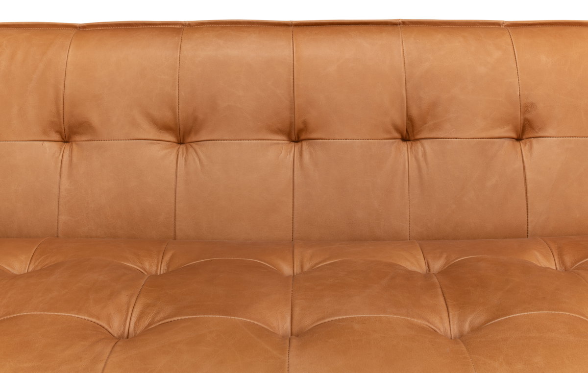 Isaac Leather Sofa, by Sarreid, 2'6" length x 6'5" width x 2'7" height View 7