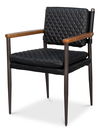 The Harley Chair, Onyx Black Leather, Seating by Sarreid, 23" length x 23" width x 33" height thumbnail 1