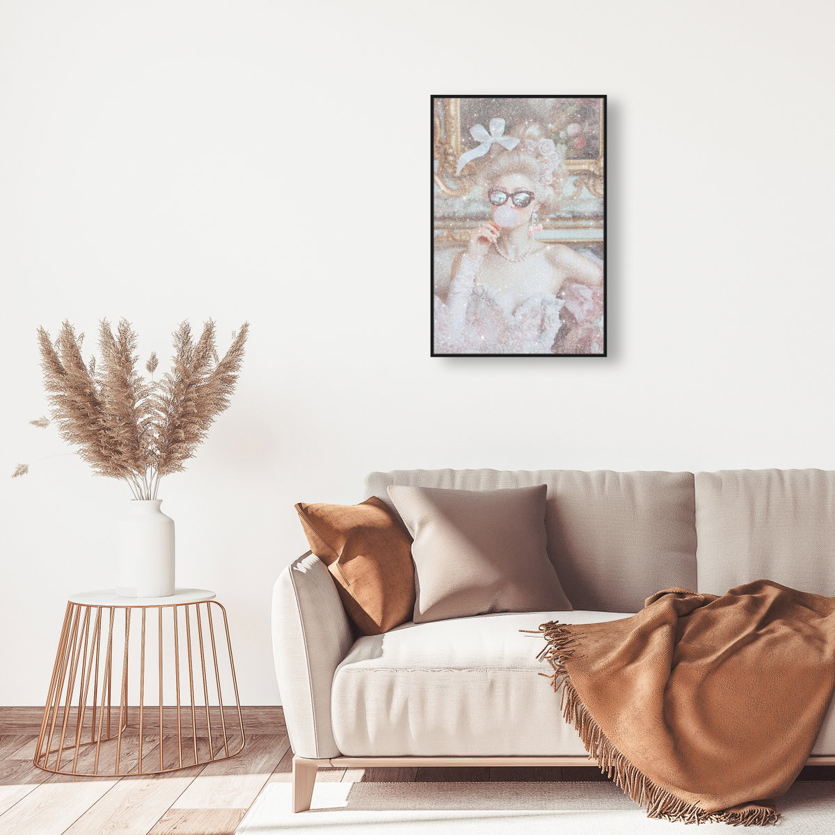 Duchess of Cool I - With Diamond Dust and Glitter (Pink Glitter, Diamond Dust), Art by Oliver Gal,  24x36 View 3